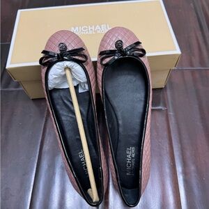 Michael Kors Blush Quilted Flats with Bow